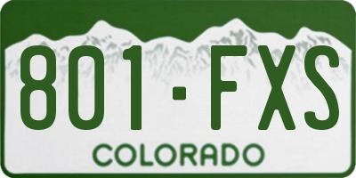 CO license plate 801FXS