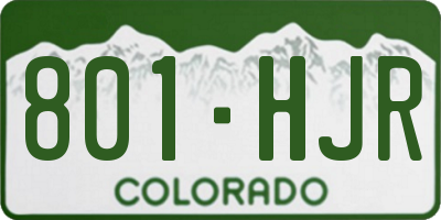 CO license plate 801HJR