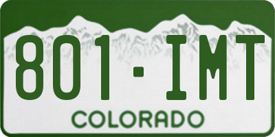 CO license plate 801IMT