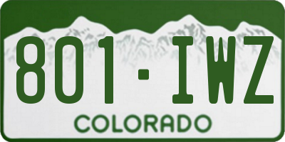CO license plate 801IWZ