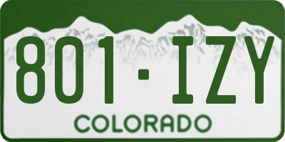 CO license plate 801IZY