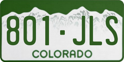 CO license plate 801JLS