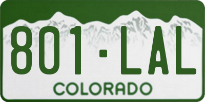 CO license plate 801LAL