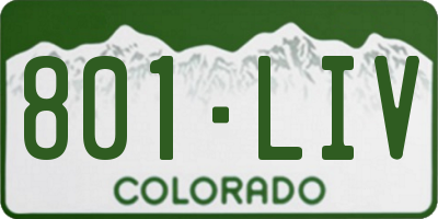 CO license plate 801LIV
