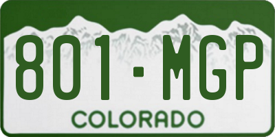 CO license plate 801MGP