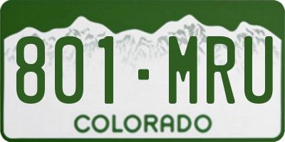 CO license plate 801MRU