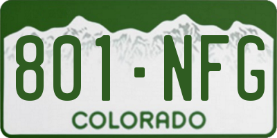 CO license plate 801NFG