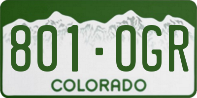 CO license plate 801OGR