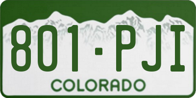 CO license plate 801PJI