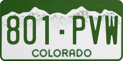 CO license plate 801PVW