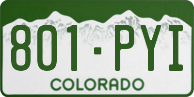 CO license plate 801PYI