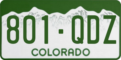CO license plate 801QDZ