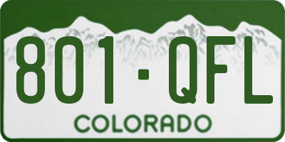 CO license plate 801QFL