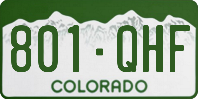 CO license plate 801QHF