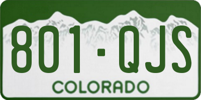 CO license plate 801QJS