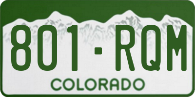 CO license plate 801RQM