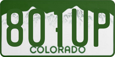 CO license plate 801UP