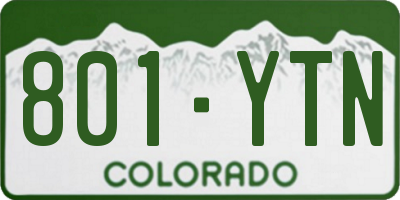 CO license plate 801YTN