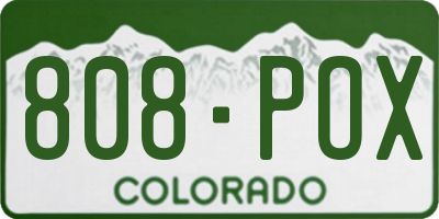 CO license plate 808POX