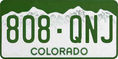 CO license plate 808QNJ