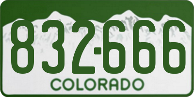 CO license plate 832666