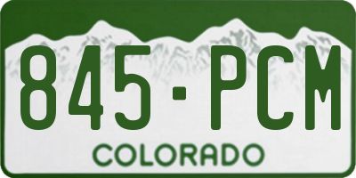 CO license plate 845PCM