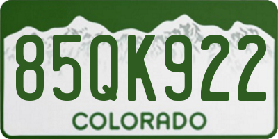 CO license plate 85QK922