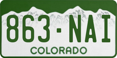 CO license plate 863NAI