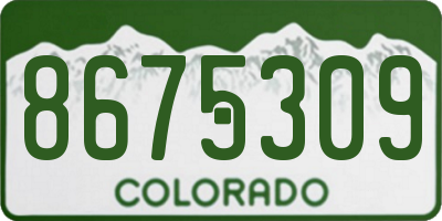 CO license plate 8675309