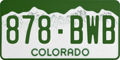 CO license plate 878BWB