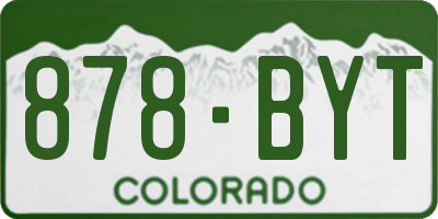 CO license plate 878BYT