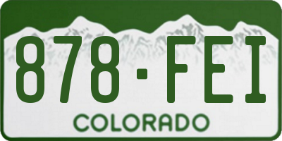CO license plate 878FEI