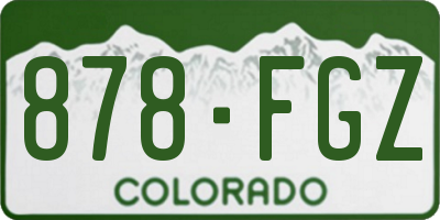 CO license plate 878FGZ