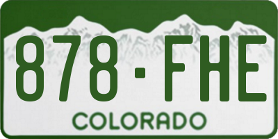 CO license plate 878FHE