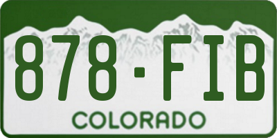 CO license plate 878FIB