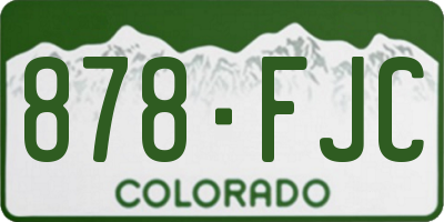CO license plate 878FJC