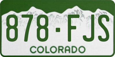 CO license plate 878FJS