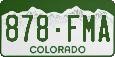 CO license plate 878FMA