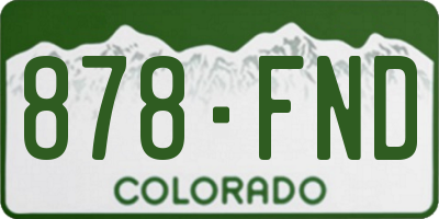 CO license plate 878FND
