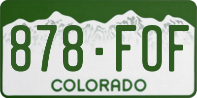 CO license plate 878FOF