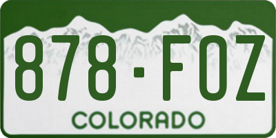 CO license plate 878FOZ