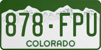 CO license plate 878FPU