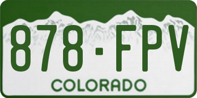 CO license plate 878FPV