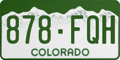 CO license plate 878FQH