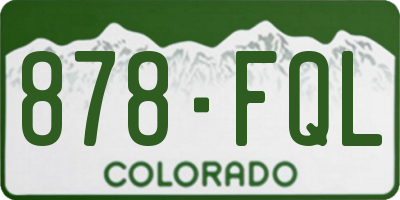 CO license plate 878FQL