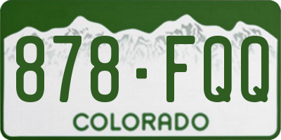 CO license plate 878FQQ