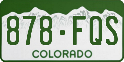 CO license plate 878FQS