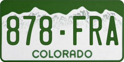 CO license plate 878FRA
