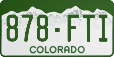 CO license plate 878FTI