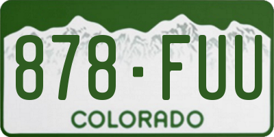 CO license plate 878FUU